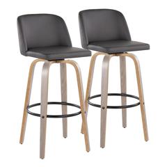 Black Toriano 30" Fixed-Height Barstool - Set of 2