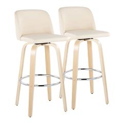 Brown Toriano 30" Fixed-Height Barstool - Set of 2