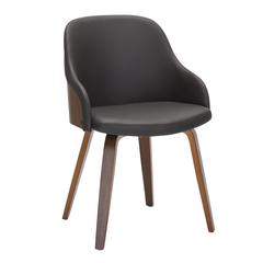 Walnut Wood, Brown PU Bacci Chair