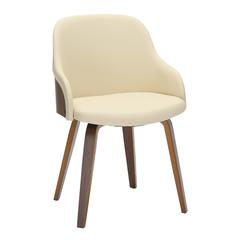 Walnut Wood, Cream PU Bacci Chair