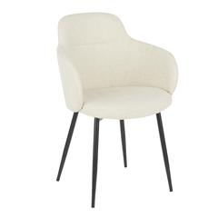 Black Metal, Cream Noise Fabric Boyne Chair