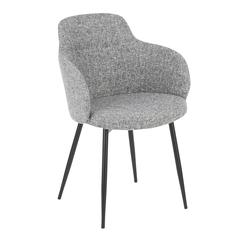 Black Metal, Grey Noise Fabric Boyne Chair