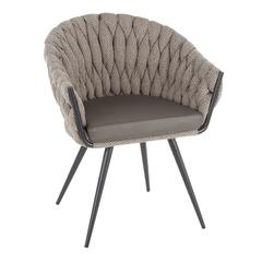 Black Frame, Grey PU, Grey Fabric Braided Matisse Chair