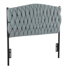Black Metal, Blue Fabric Braided Matisse Twin Headboard