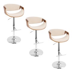 Curvo Adjustable Barstool - Set of 3