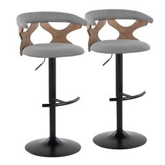 White Gardenia Adjustable Barstool - Set of 2