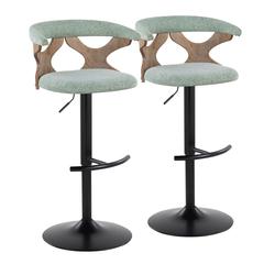 White Gardenia Adjustable Barstool - Set of 2