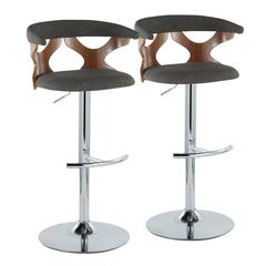 Grey Gardenia Adjustable Barstool - Set of 2
