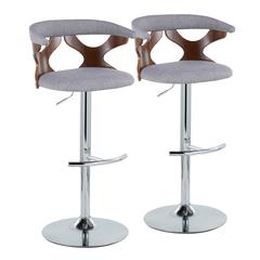 Grey Gardenia Adjustable Barstool - Set of 2