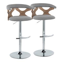 Silver Gardenia Adjustable Barstool - Set of 2