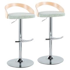 Silver Grotto Adjustable Barstool - Set of 2