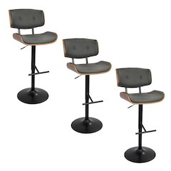 Lombardi Adjustable Barstool - Set of 3