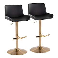 Santi Upholstered Adjustable Barstool - Set of 2
