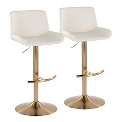 Santi Upholstered Adjustable Barstool - Set of 2