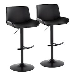 Santi Upholstered Adjustable Barstool - Set of 2