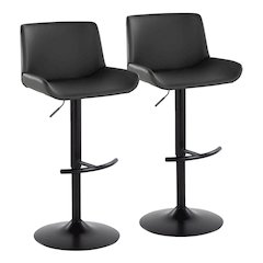 Santi Upholstered Adjustable Barstool - Set of 2