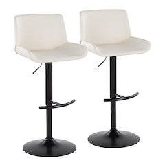 Santi Upholstered Adjustable Barstool - Set of 2