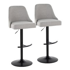 Studded Marcel Adjustable Barstool - Set of  2
