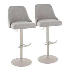 Studded Marcel Adjustable Barstool - Set of 2