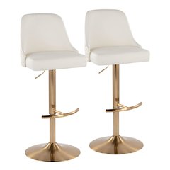 Studded Marcel Adjustable Barstool - Set of  2