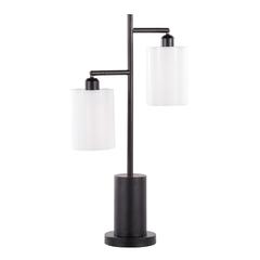 Black Metal, White Shades Cannes Table Lamp