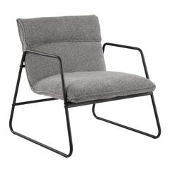 Black Steel, Grey Noise Fabric Casper Arm Chair