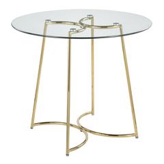 Gold Steel, Clear Glass Cece Dinette Table