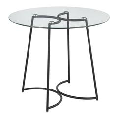 Black Steel, Clear Glass Cece Dinette Table