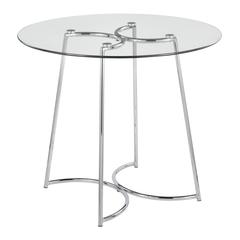 Chrome, Clear Glass Cece Dinette Table