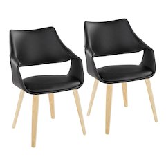 Curvo Highback Upholstered Chair - Set of 2