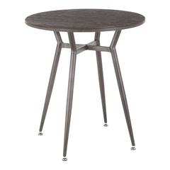 Antique Metal, Espresso Bamboo Clara Round Dinette Table