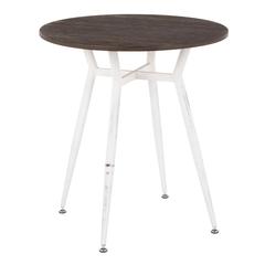 Vintage White Metal, Espresso Bamboo Clara Round Dinette Table