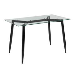 Black Metal, Clear Glass Clara Table