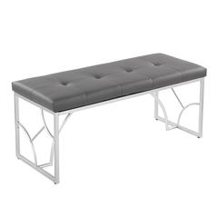 Silver Metal, Grey PU Constellation Bench