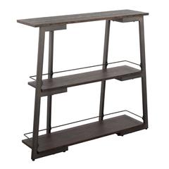 Antique Steel, Espresso Bamboo Converge Bookcase