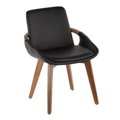 Walnut Bamboo, Black PU Cosmo Chair