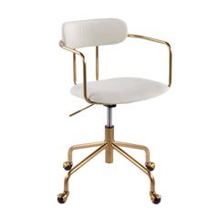 Gold Metal, Cream Velvet Demi Office Chair