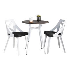White Clara-Charlotte Round Dinette Set - 3 Piece