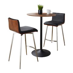 Pebble-Mason Swivel Counter Height Dining Set - 3 Piece
