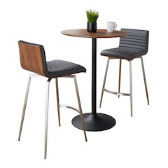 Pebble-Mason Swivel Counter Height Dining Set - 3 Piece