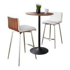 Pebble-Mason Swivel Counter Height Dining Set - 3 Piece