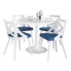White Dakota-Charlotte Dining Set - 5 Piece