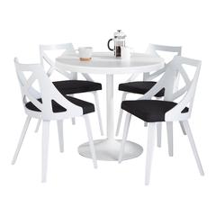 White Dakota-Charlotte Dining Set - 5 Piece