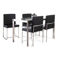 Silver Fuji High Back Dining Set - 5 Piece