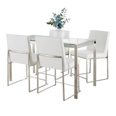 Silver Fuji High Back Dining Set - 5 Piece