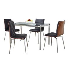 Silver Fuji-Mason Swivel Dining Set - 5 Piece