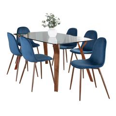Brown Folia Pebble Dining Set - 7 Piece