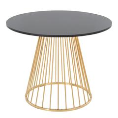 Gold Metal, Black MDF Canary Cosmo Dining Table
