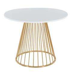 Gold Metal, White MDF Canary Cosmo Dining Table