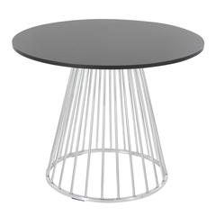 Silver Metal, Black MDF Canary Cosmo Dining Table